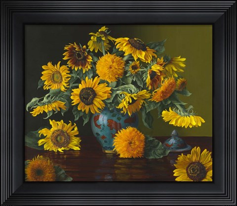 Framed Sunflower Dance with the Fishies Print
