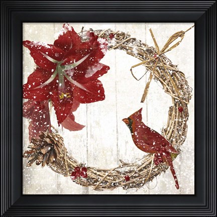 Framed Cardinal Christmas II Print