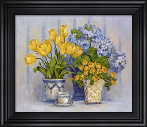 Framed Blue White Print