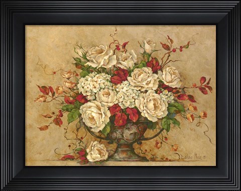 Framed Autumn Rose Urn Print
