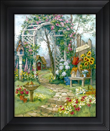 Framed Country Garden Arbor Print