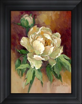 Framed White Peonies I Print