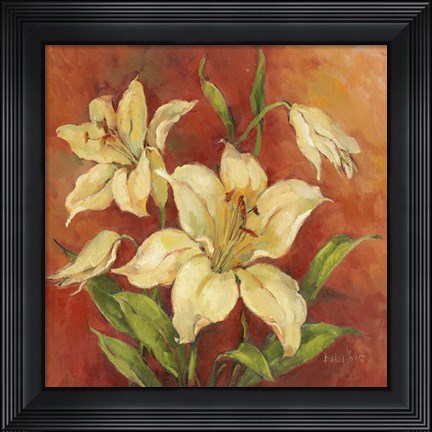 Framed Crimson Lilies I Print