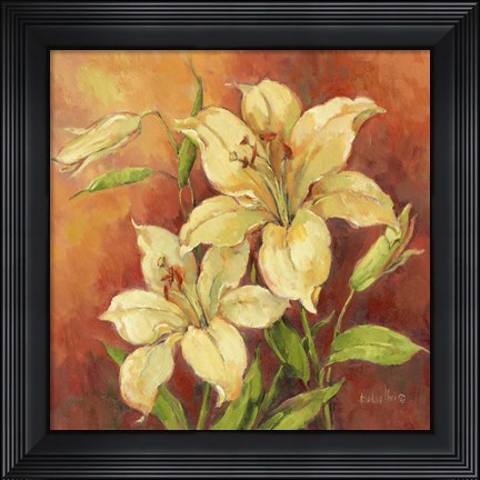 Framed Crimson Lilies II Print