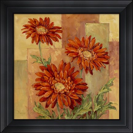Framed Terracotta Daisies Print
