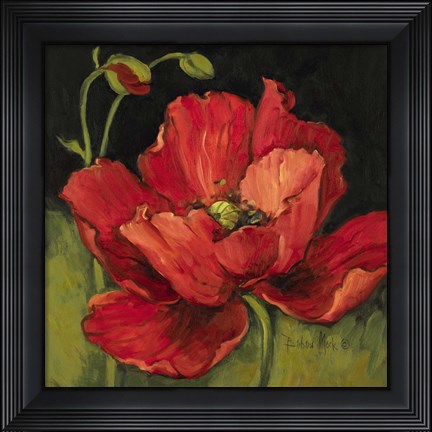 Framed Poppy Blossom I Print