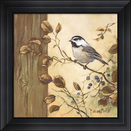 Framed Chickadee Square II Print