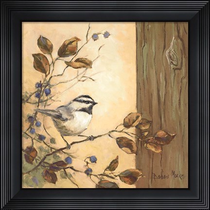 Framed Chickadee Square I Print