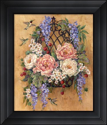 Framed Hummingbird Floral Print