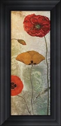 Framed Dancing Poppies I Print
