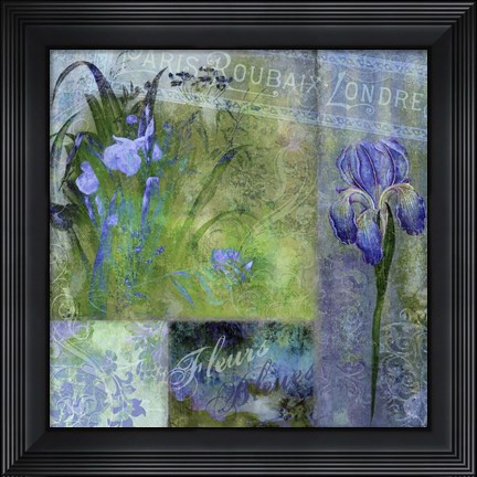 Framed Fleurs Bleues I Print
