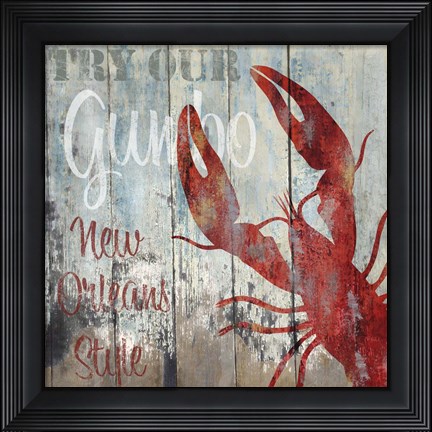 Framed New Orleans Seafood I Print