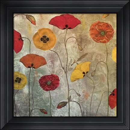 Framed Dancing Poppies III Print
