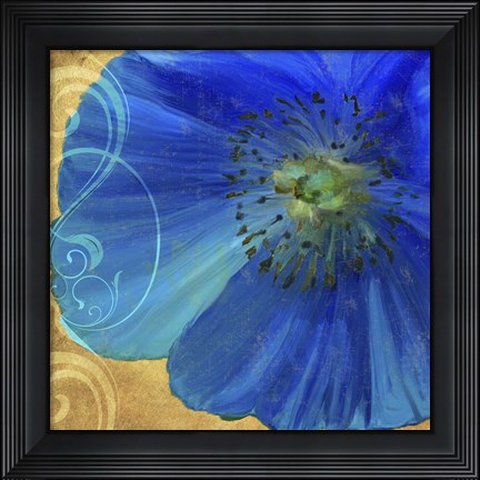 Framed Poppy Blues I Print