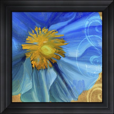 Framed Poppy Blues II Print