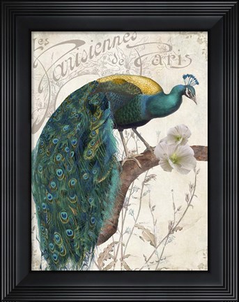 Framed Les Paons II Print