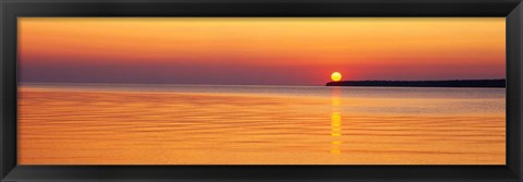 Framed Sunset over Lake Superior, Wisconsin Print