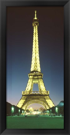 Framed Eiffel Tower illuminated at Night, Paris Print