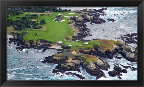 Framed Golf Course on an Island, Pebble Beach Golf Links, California Print