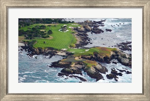 Framed Golf Course on an Island, Pebble Beach Golf Links, California Print