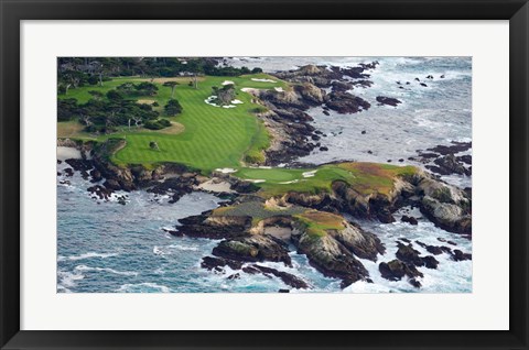 Framed Golf Course on an Island, Pebble Beach Golf Links, California Print