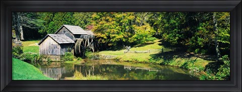 Framed Watermill Near a Pond, Mabry Mill, Virginia Print