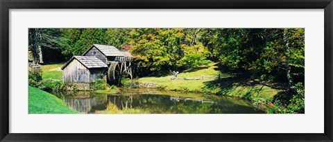 Framed Watermill Near a Pond, Mabry Mill, Virginia Print