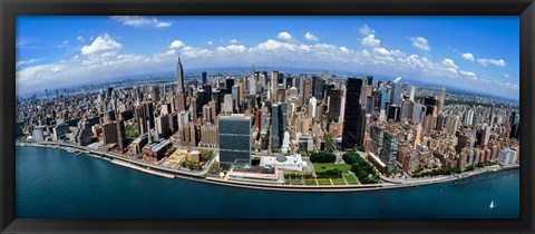 Framed Aerial View of a Cityscape, New York City Print