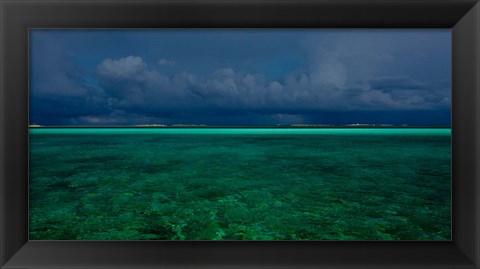 Framed Cloudscape over Caribbean sea, Great Exuma Island, Bahamas Print