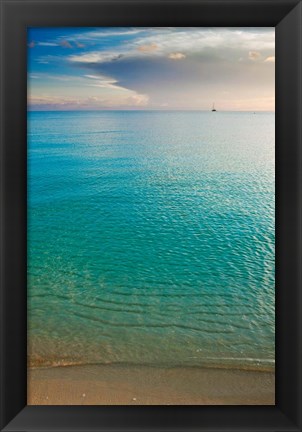 Framed Scenic View of Seascape at Sunset, Great Exuma Island, Bahamas Print