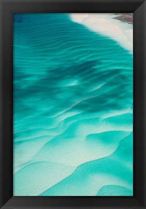 Framed Aerial View of Clear Turquoise Water in Caribbean Sea, Great Exuma Island, Bahamas Print