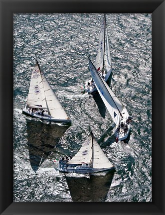 Framed Sailboats in Swan NYYC Invitational Regatta, Newport, Rhode Island Print