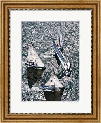 Framed Sailboats in Swan NYYC Invitational Regatta, Newport, Rhode Island Print