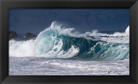 Framed Waves in Pacific Ocean, Hawaii Print