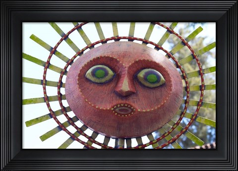 Framed Sun Mask during Summer Solstice Celebration in Santa Barbara, California Print