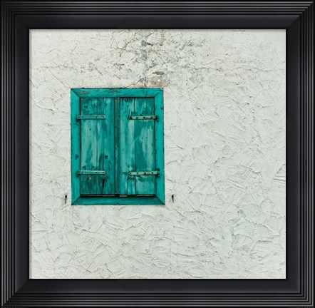 Framed Green Window with Closed Shutter, Baden-Wurttemberg, Germany Print