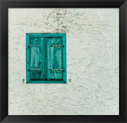Framed Green Window with Closed Shutter, Baden-Wurttemberg, Germany Print