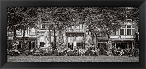 Framed People at Sidewalk Cafe, The Hague, Netherlands Print