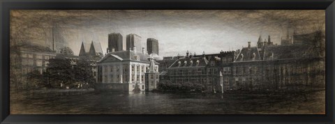 Framed Buildings at the Waterfront, Binnenhof, Netherlands Print