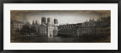 Framed Buildings at the Waterfront, Binnenhof, Netherlands Print