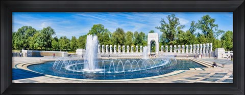 Framed View of Fountain at National World War II Memorial, Washington DC Print
