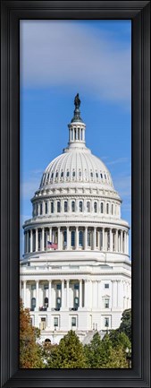 Framed Low Angle View of Capitol Building, Washington DC Print