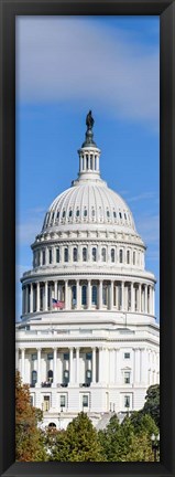 Framed Low Angle View of Capitol Building, Washington DC Print