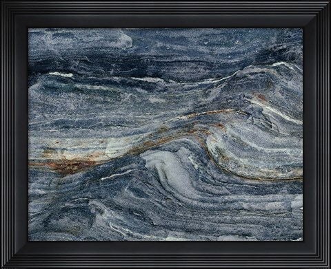 Framed Elevated View of Pattern on Rock, Pemaquid Point, Maine Print