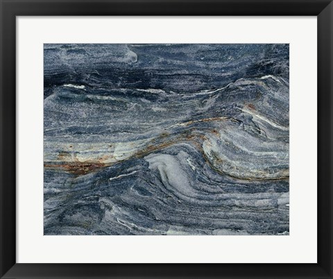Framed Elevated View of Pattern on Rock, Pemaquid Point, Maine Print