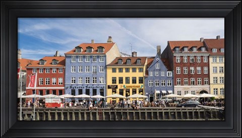 Framed Colorful Houses along Nyhavn, Copenhagen, Denmark Print
