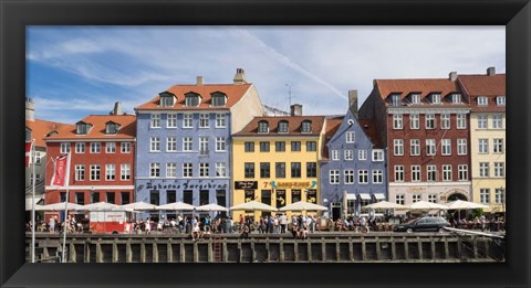 Framed Colorful Houses along Nyhavn, Copenhagen, Denmark Print