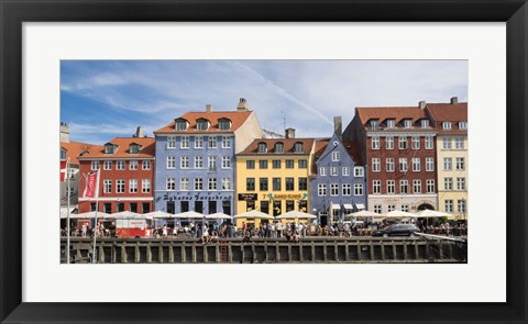 Framed Colorful Houses along Nyhavn, Copenhagen, Denmark Print