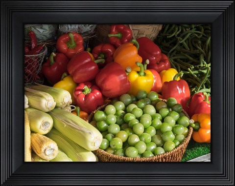 Framed Vegetables for Sale at a Market Stall, Helsinki, Finland Print