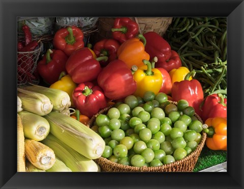 Framed Vegetables for Sale at a Market Stall, Helsinki, Finland Print